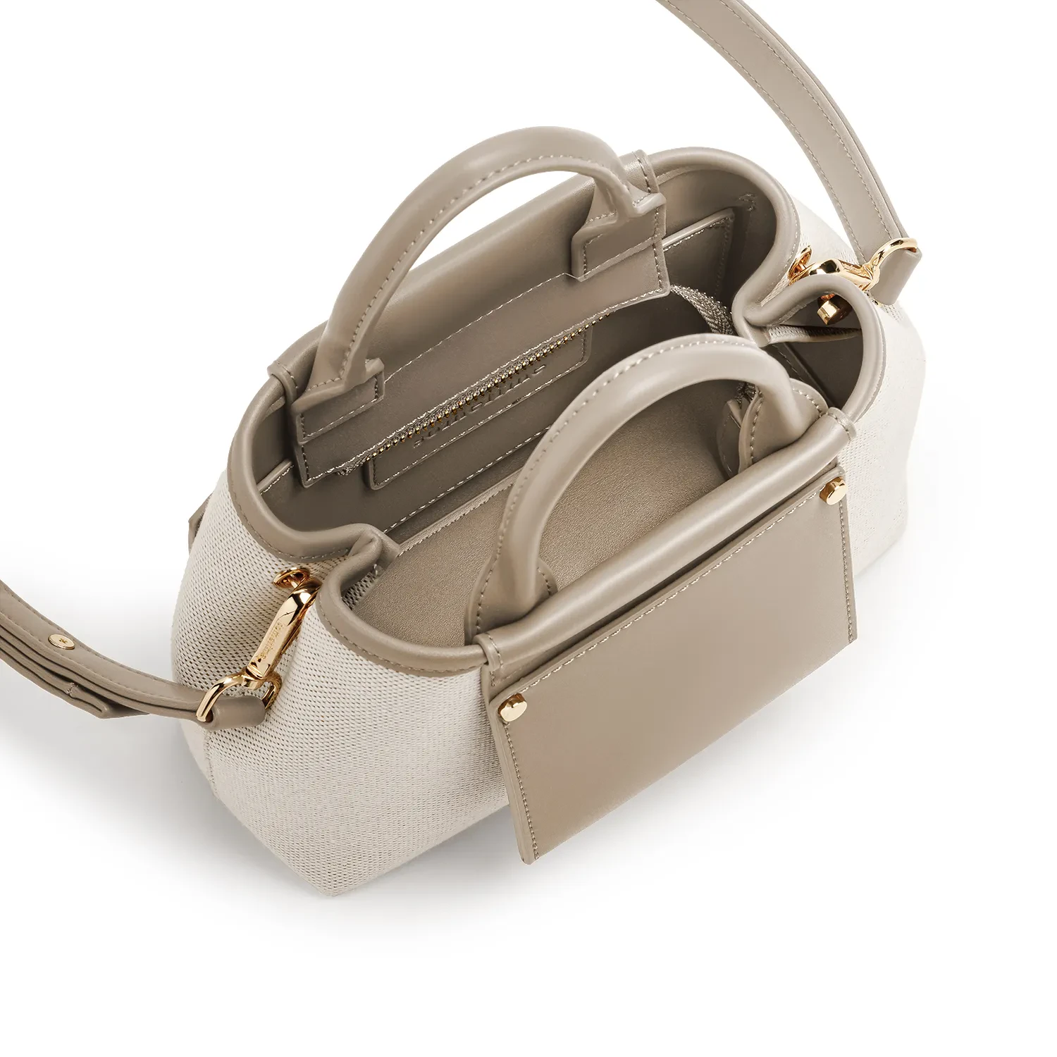 PICOLA TOP HANDLE BAG LUXE CANVAS - PARCHMENT